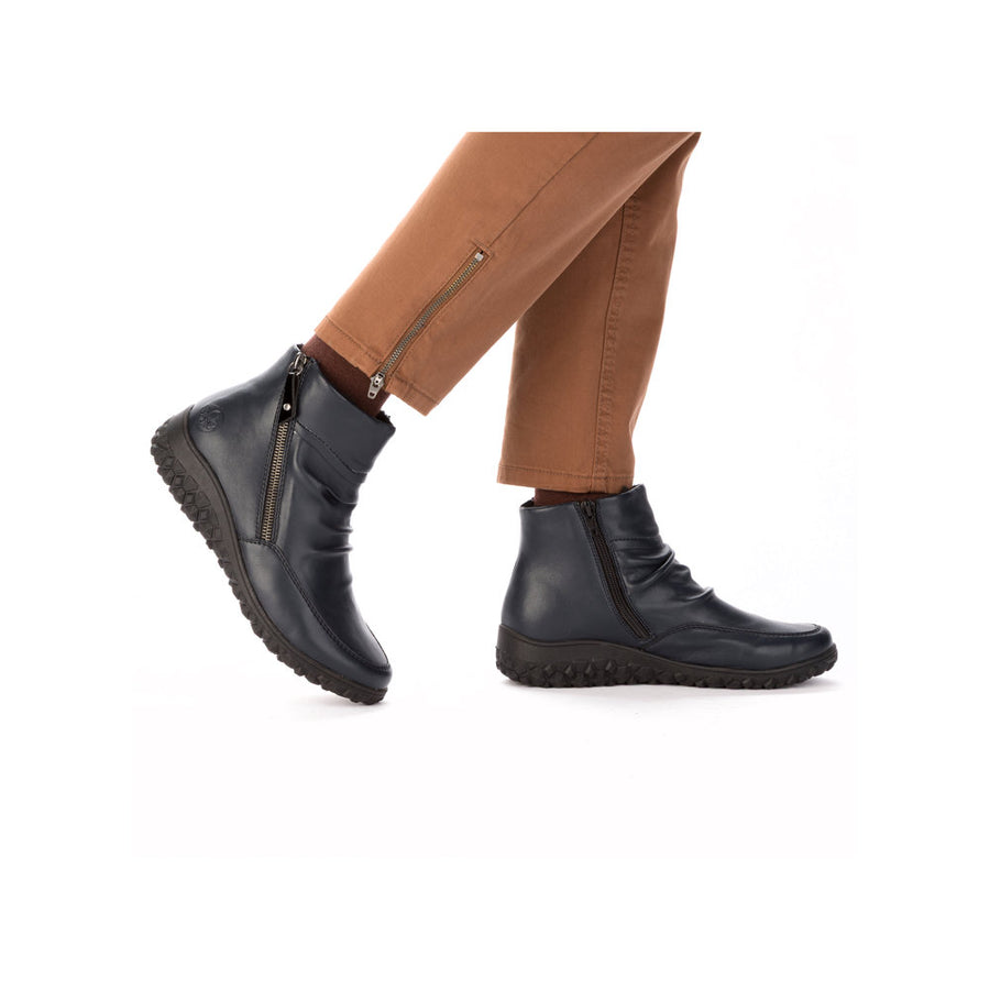 Rieker 59585-14 Womens Wide Fit Warm Lined Blue Boots