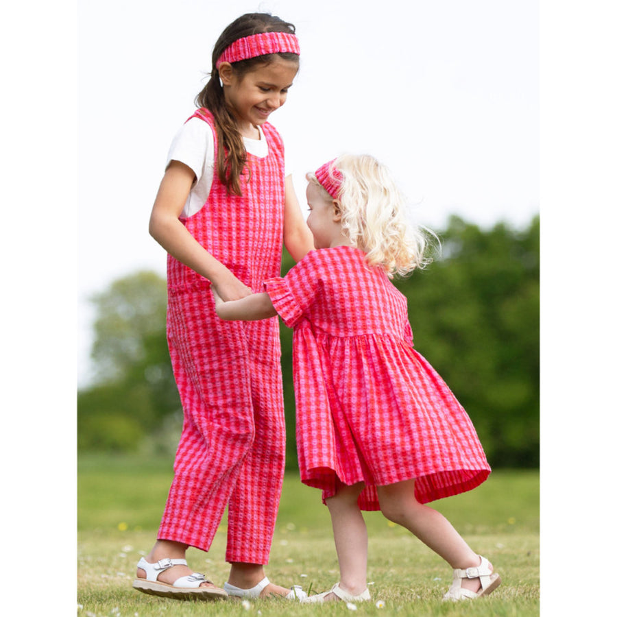 Kite Gingham Dungarees Pink (61-9146-OGP)