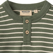 Wheat 6223-106-GOTS T-Shirt L/S Osvald 4076 Dark Green Stripe