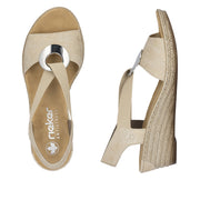 Rieker 624H6-93 Silver Sandals