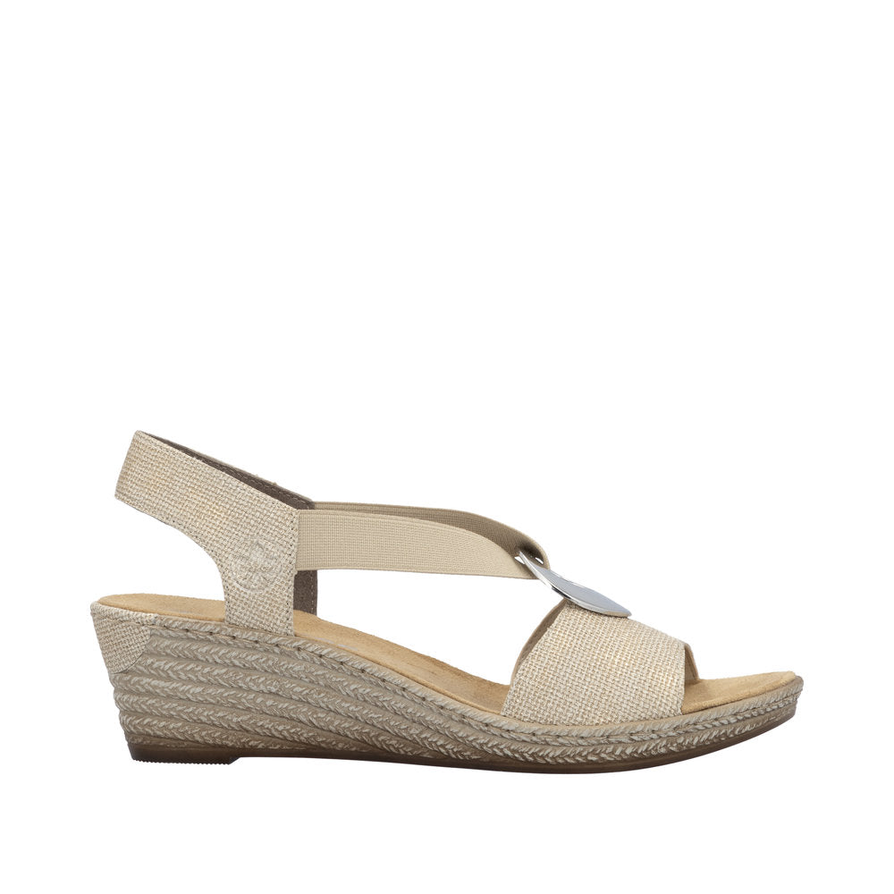Rieker 624H6-93 Silver Sandals