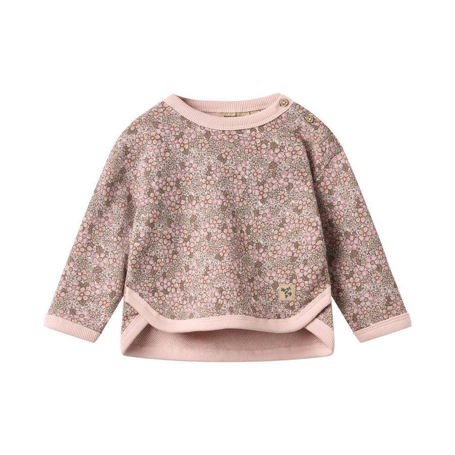 Wheat 6431-624-GOTS Set Sweatshirt & Trousers Emery 9899 Rose Brown Flowers