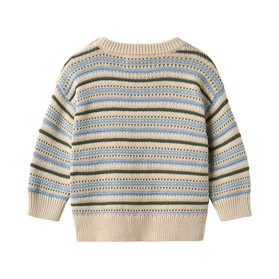 Wheat 6539-560-GOTS Jacquard Pullover Harlow 3191 Offwhite