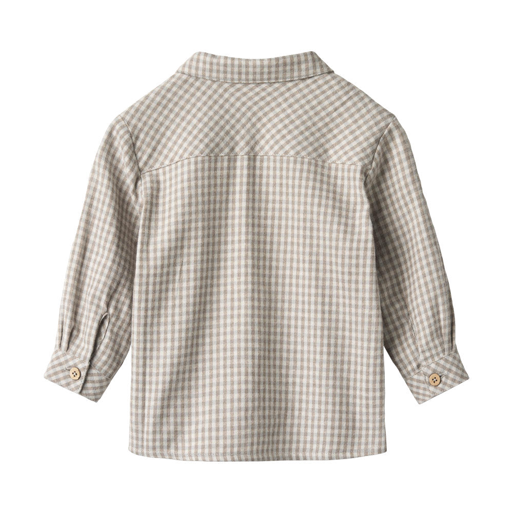 Wheat 6659-463-GOTS Shirt L/S Oscar 0104 Greybrown Check