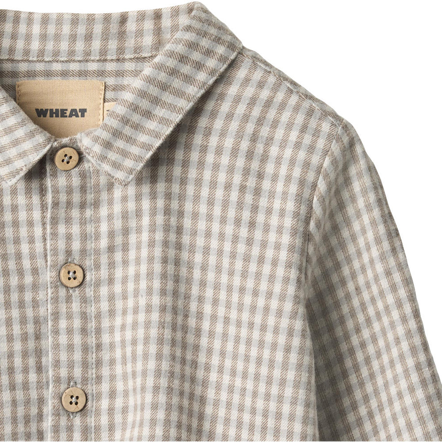 Wheat 6659-463-GOTS Shirt L/S Oscar 0104 Greybrown Check