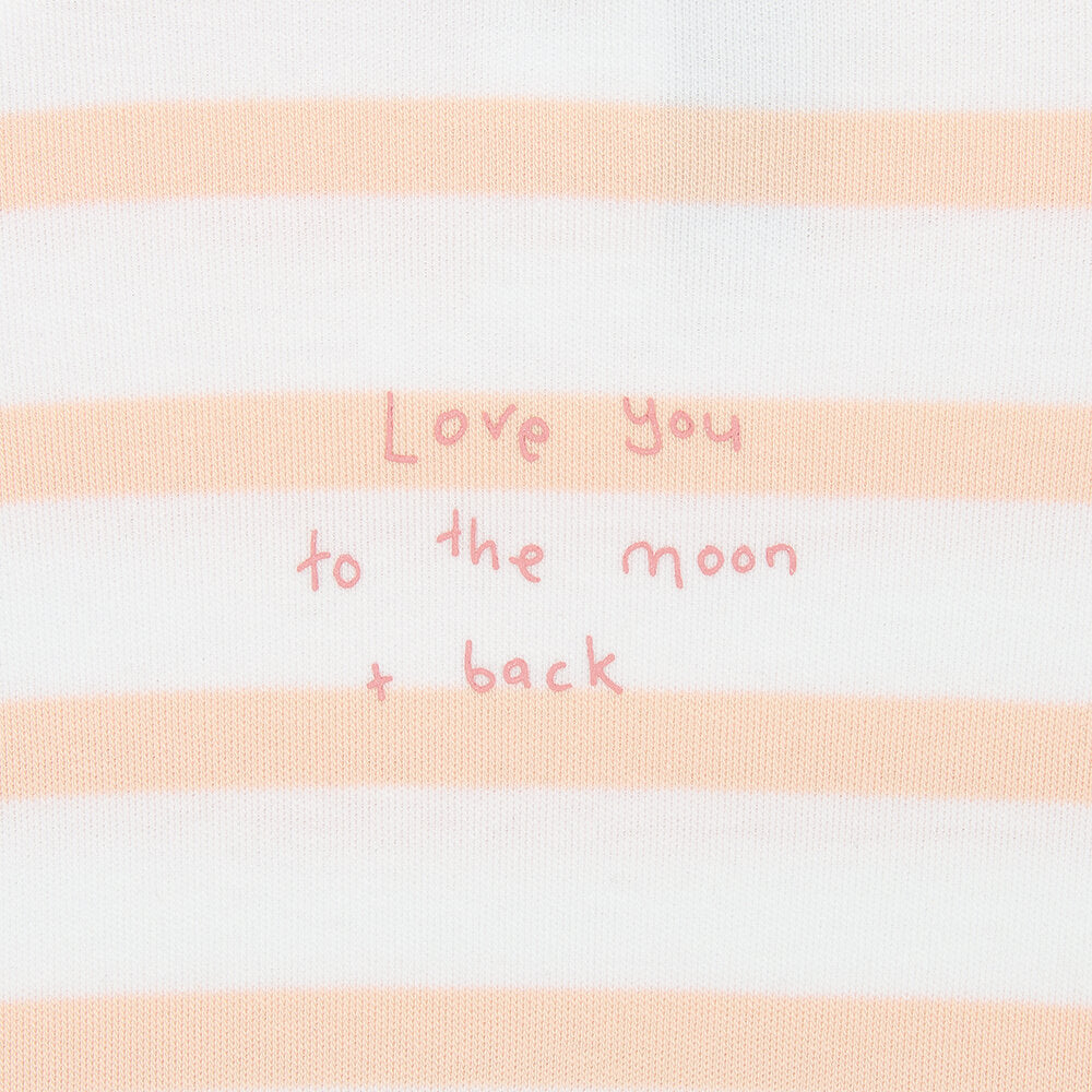 Bob and Blossom Pink “love you to the moon and back” Striped All in One SS604