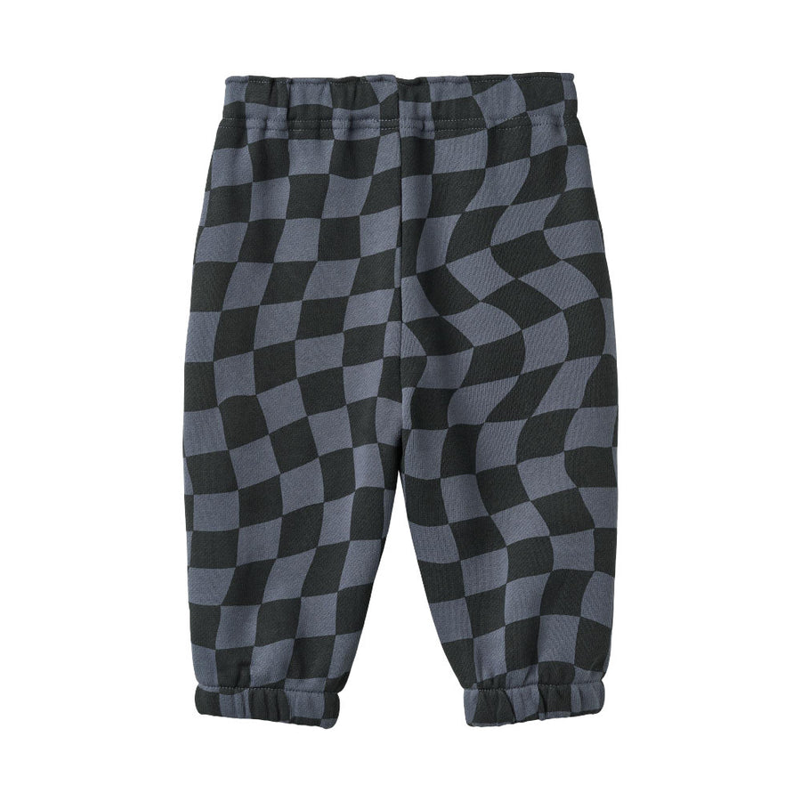 Wheat 6888-624-GOTS Sweatpants Cosmo 1311 Navy Blue Check