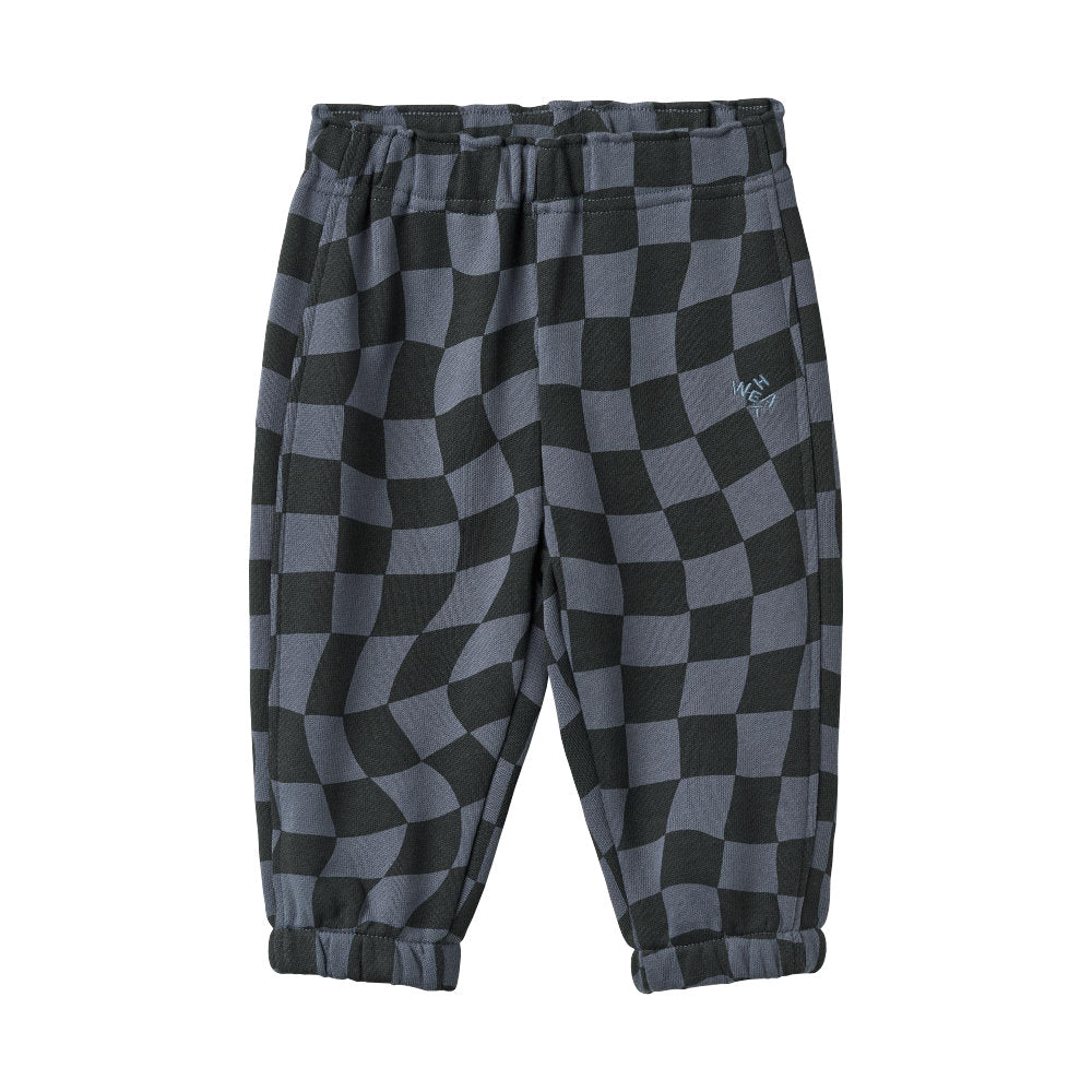 Wheat 6888-624-GOTS Sweatpants Cosmo 1311 Navy Blue Check