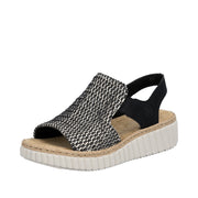 Rieker 69276-00 Black Wide Fit Sandals