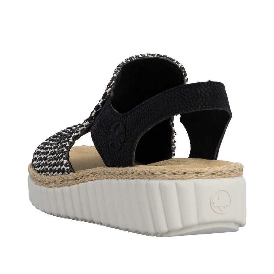 Rieker 69276-00 Black Wide Fit Sandals