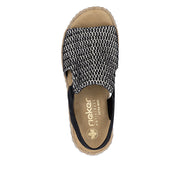 Rieker 69276-00 Black Wide Fit Sandals