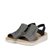 Rieker 69276-00 Black Wide Fit Sandals