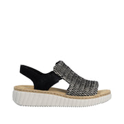 Rieker 69276-00 Black Wide Fit Sandals