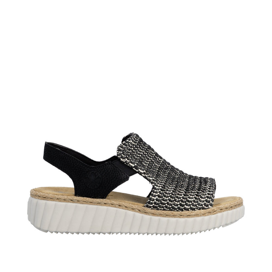 Rieker 69276-00 Black Wide Fit Sandals