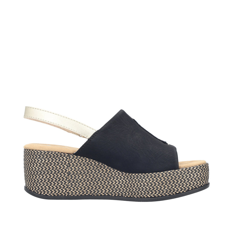 Rieker 69460-00 Black Sandals