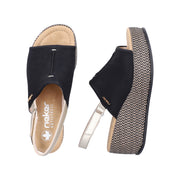 Rieker 69460-00 Black Sandals