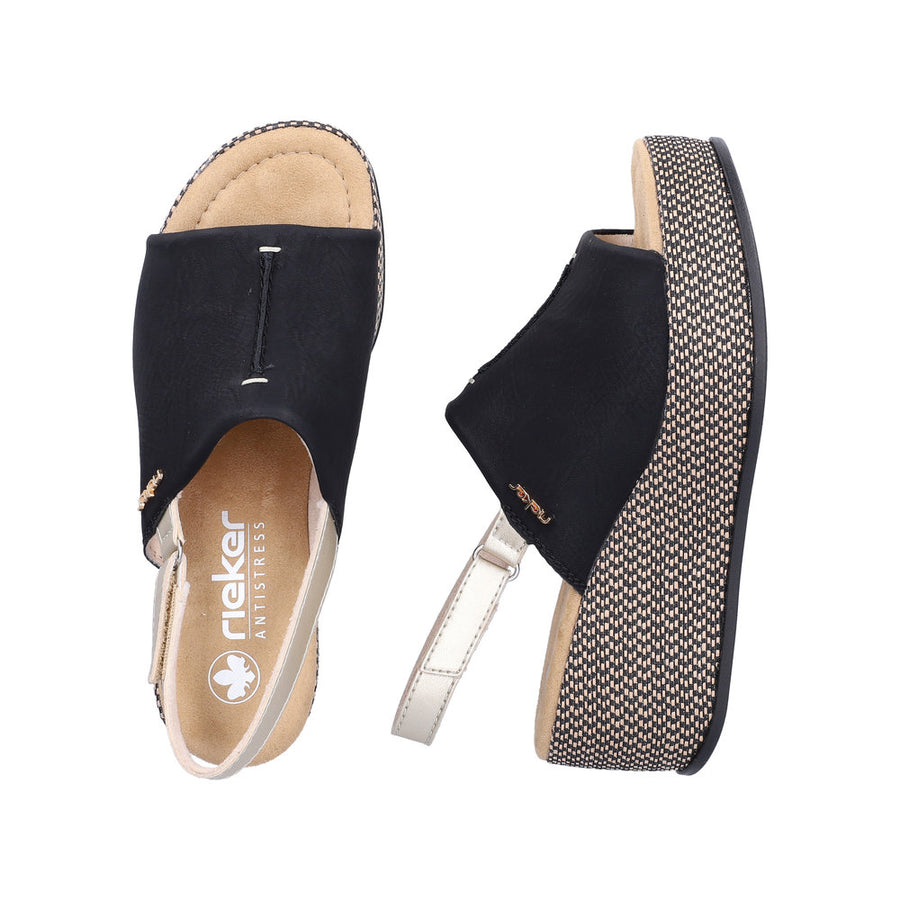 Rieker 69460-00 Black Sandals