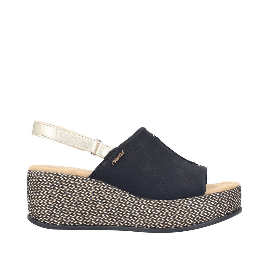 Rieker 69460-00 Black Sandals