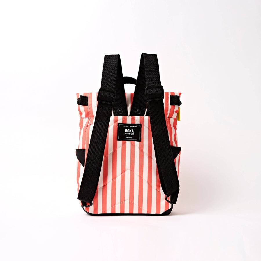 Roka Canfield Backpack in Coral Stripe Canvas
