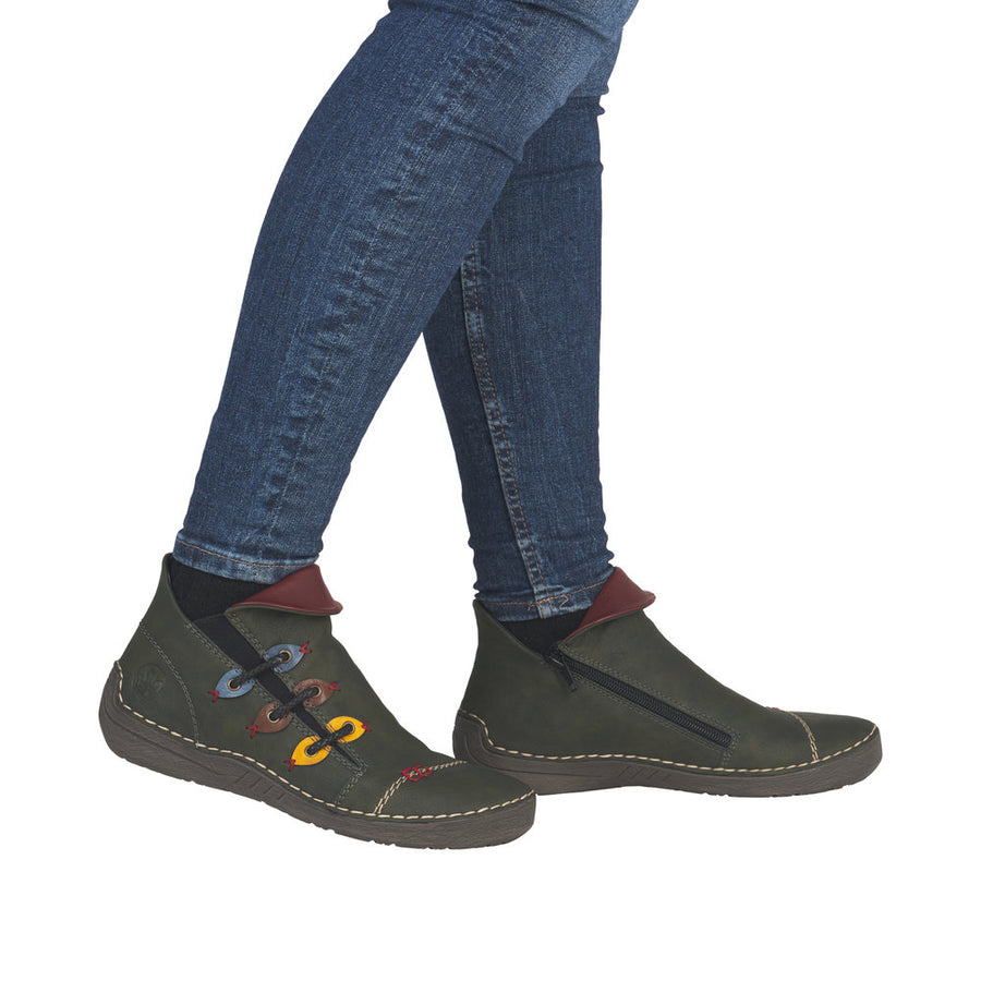 Rieker 72581-54 Womens Green Boots
