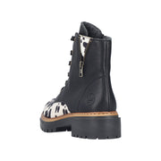 Rieker 72617-01 Black Cow Print Boots