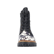 Rieker 72617-01 Black Cow Print Boots