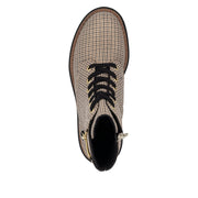Rieker 72617-60 Beige Patterned Lace up Boots
