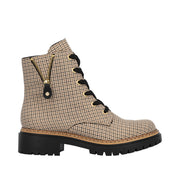 Rieker 72617-60 Beige Patterned Lace up Boots