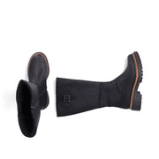 Rieker 72694-00 Womens Warm Lined Long Leg Black Boots