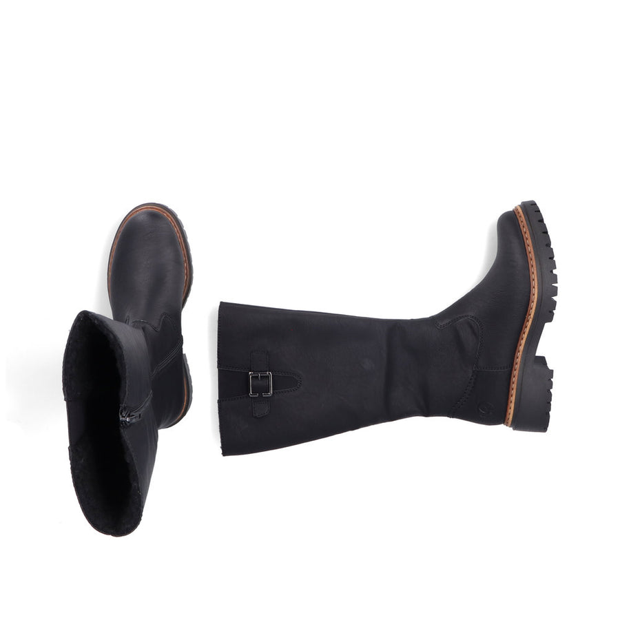 Rieker 72694-00 Womens Warm Lined Long Leg Black Boots