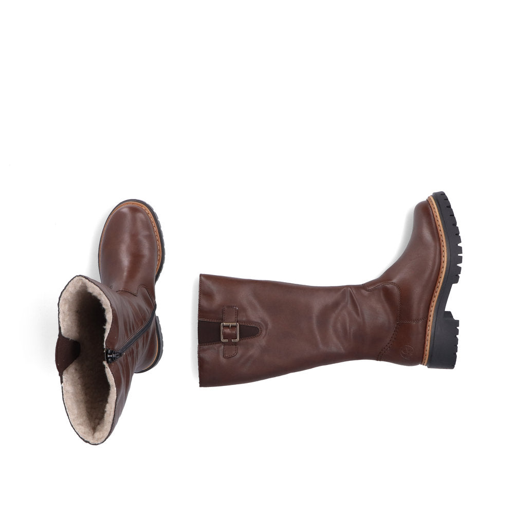 Rieker 72694-25 Womens Warm Lined Long Leg Brown Boots