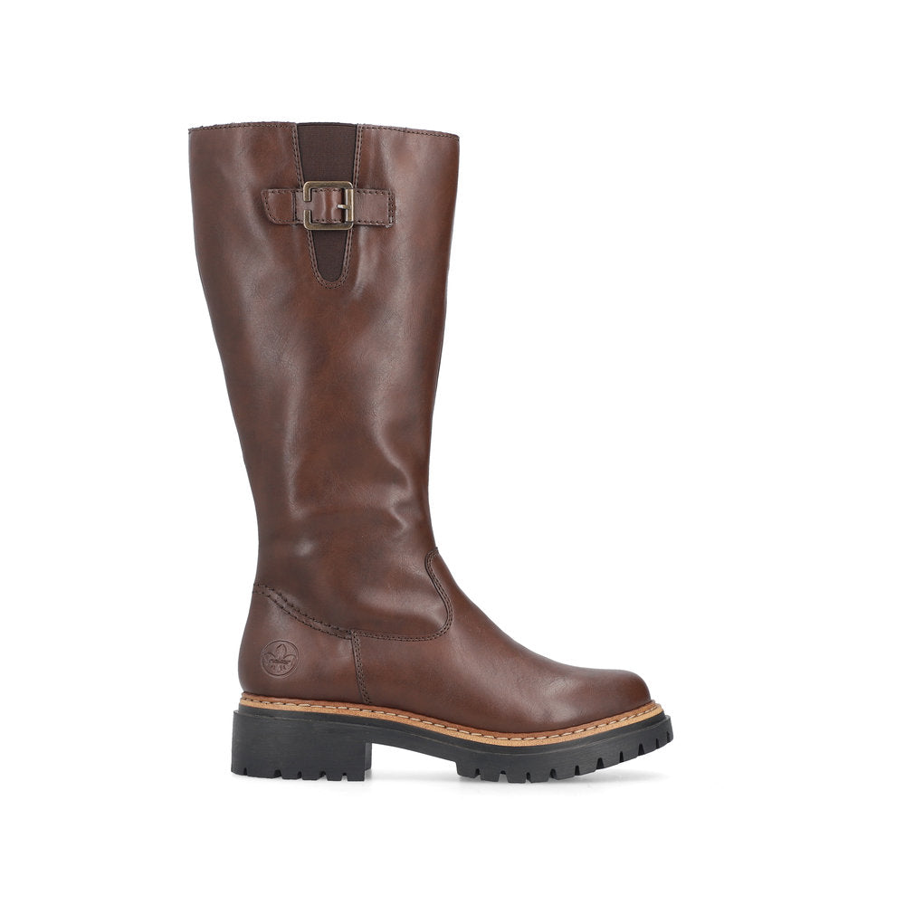 Rieker 72694-25 Womens Warm Lined Long Leg Brown Boots