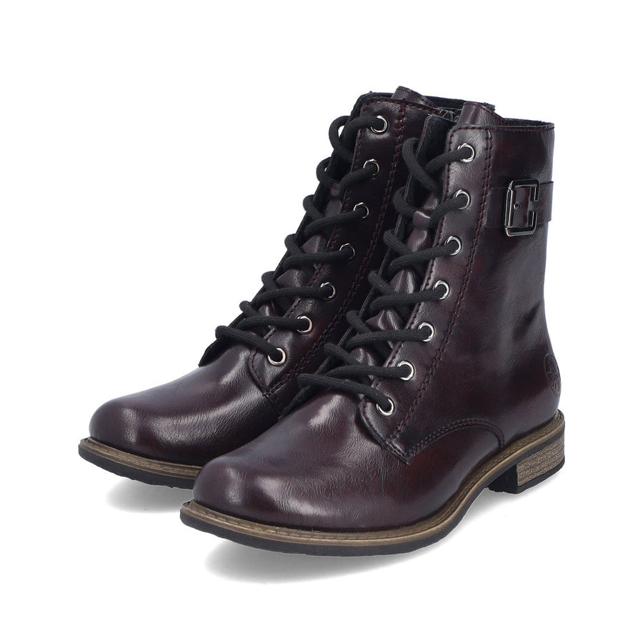 Rieker 74802-35 Womens Wide Fit Burgundy Boots