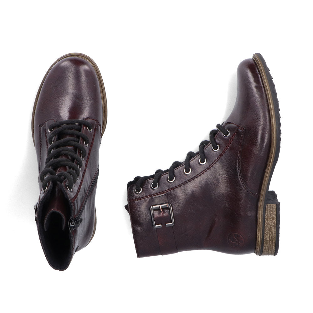 Rieker 74802-35 Womens Wide Fit Burgundy Boots