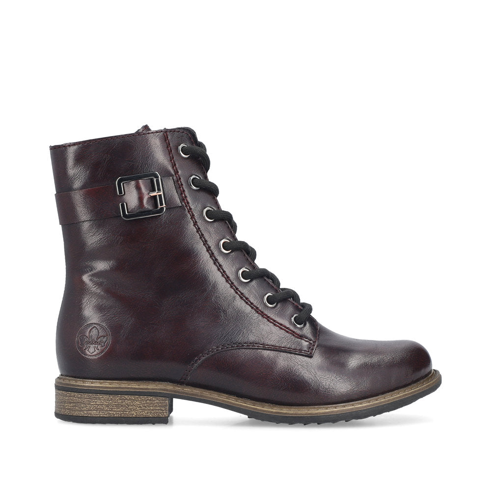 Rieker 74802-35 Womens Wide Fit Burgundy Boots