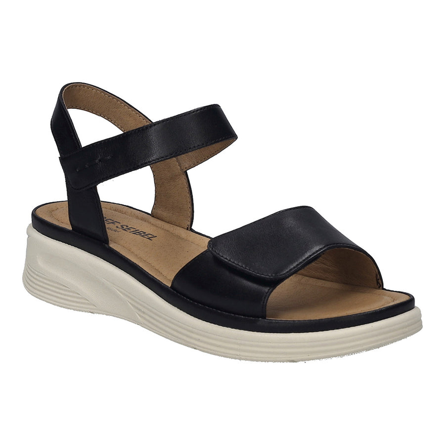 Josef Seibel Sevran 01 Black Leather Sandals