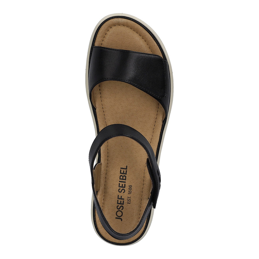 Josef Seibel Sevran 01 Black Leather Sandals