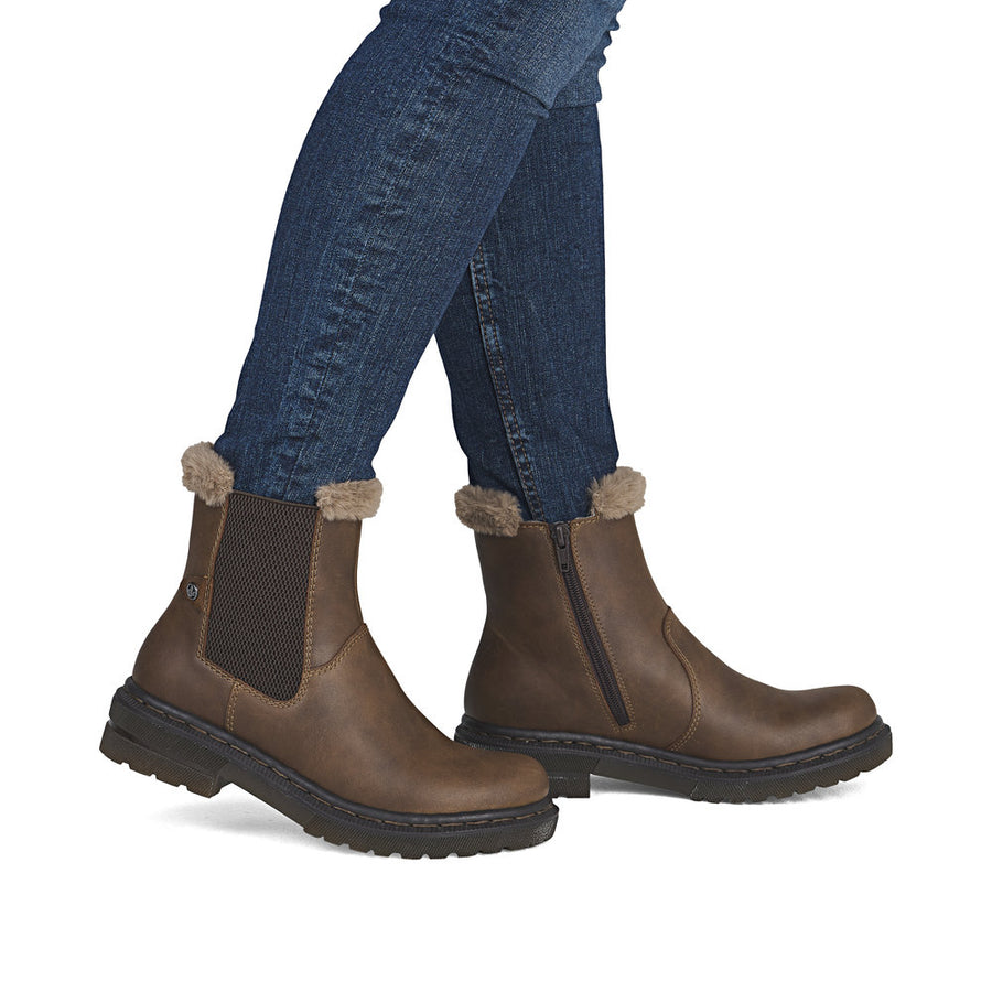 Rieker 78250-22 Womens Warm Lined Brown Boots