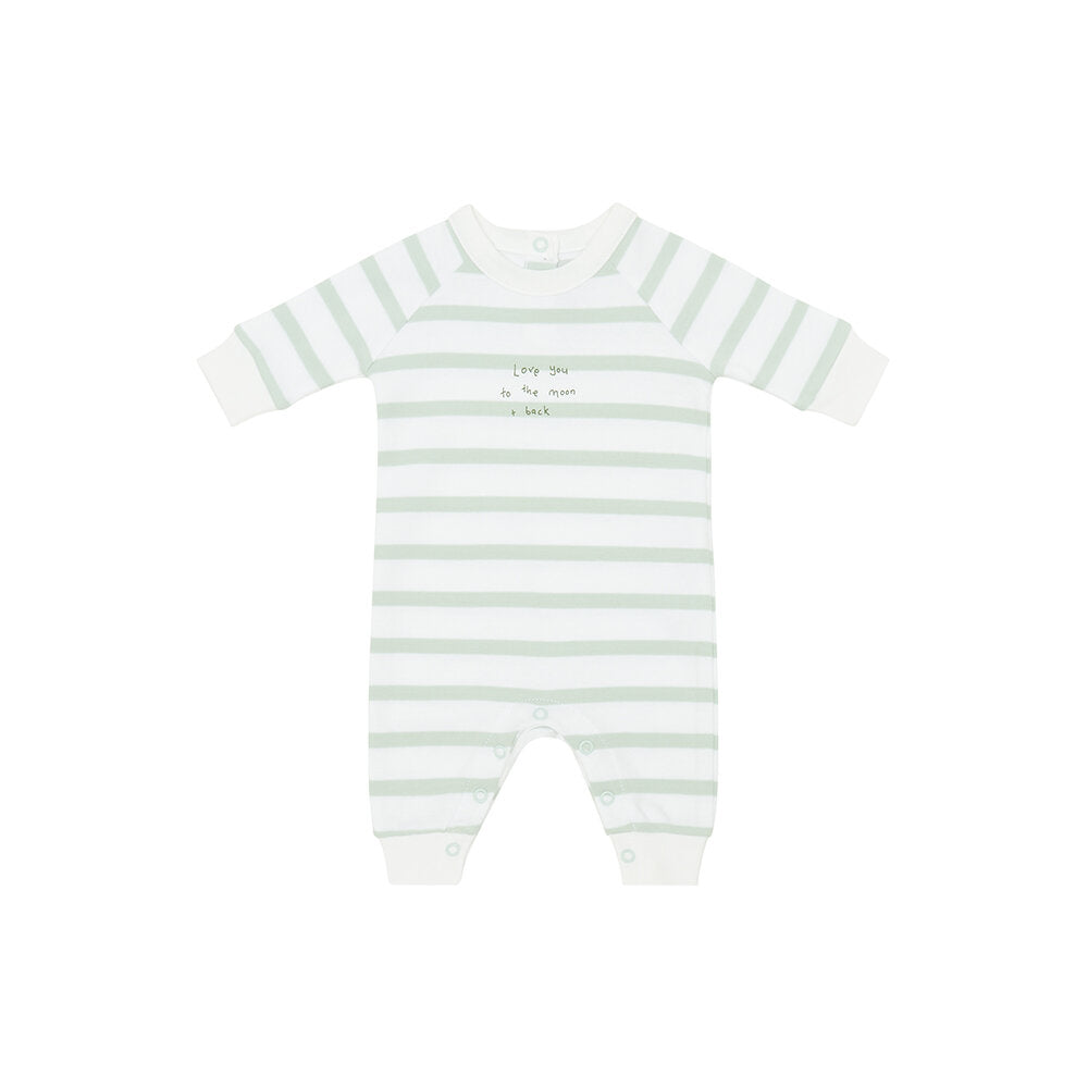 Bob and Blossom Blue “love you to the moon and back” Striped All in One SS604