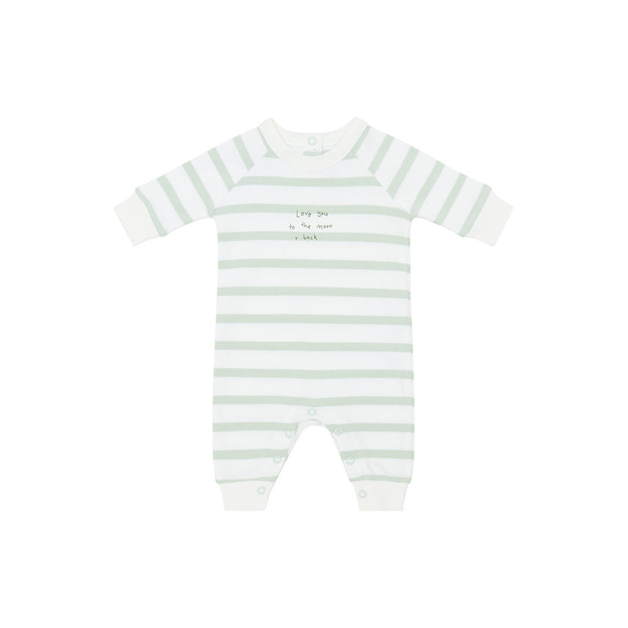 Bob and Blossom Blue “love you to the moon and back” Striped All in One SS604