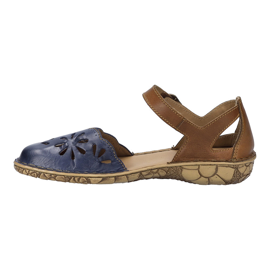 Josef Seibel Rosalie 04 Blue Brown Leather Sandals