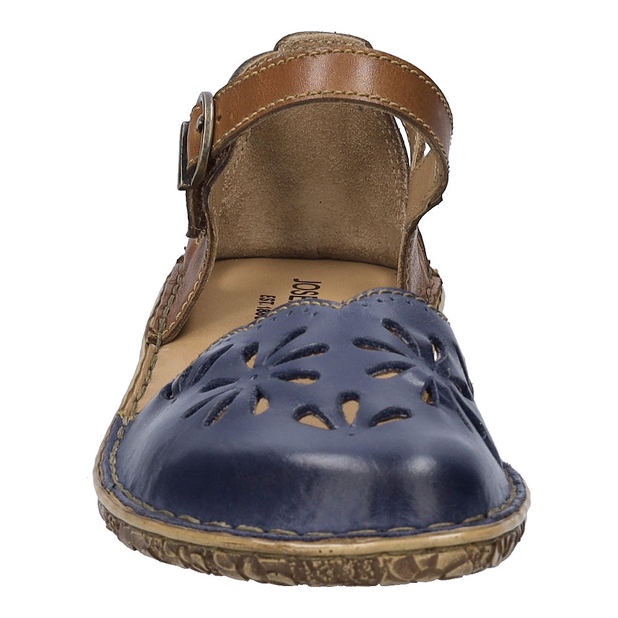 Josef Seibel Rosalie 04 Blue Brown Leather Sandals