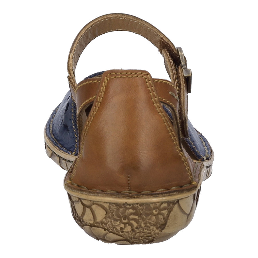 Josef Seibel Rosalie 04 Blue Brown Leather Sandals