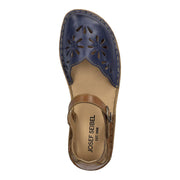 Josef Seibel Rosalie 04 Blue Brown Leather Sandals