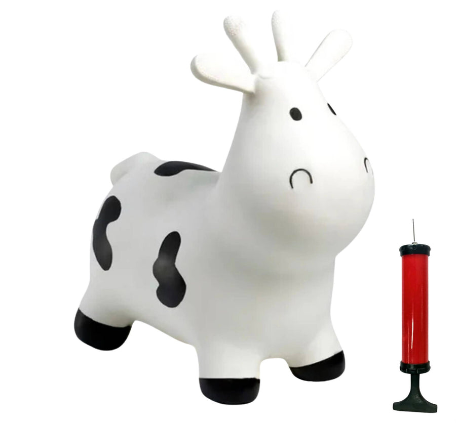 Happy Hopperz WHITE COW- Space Hopper For Little People