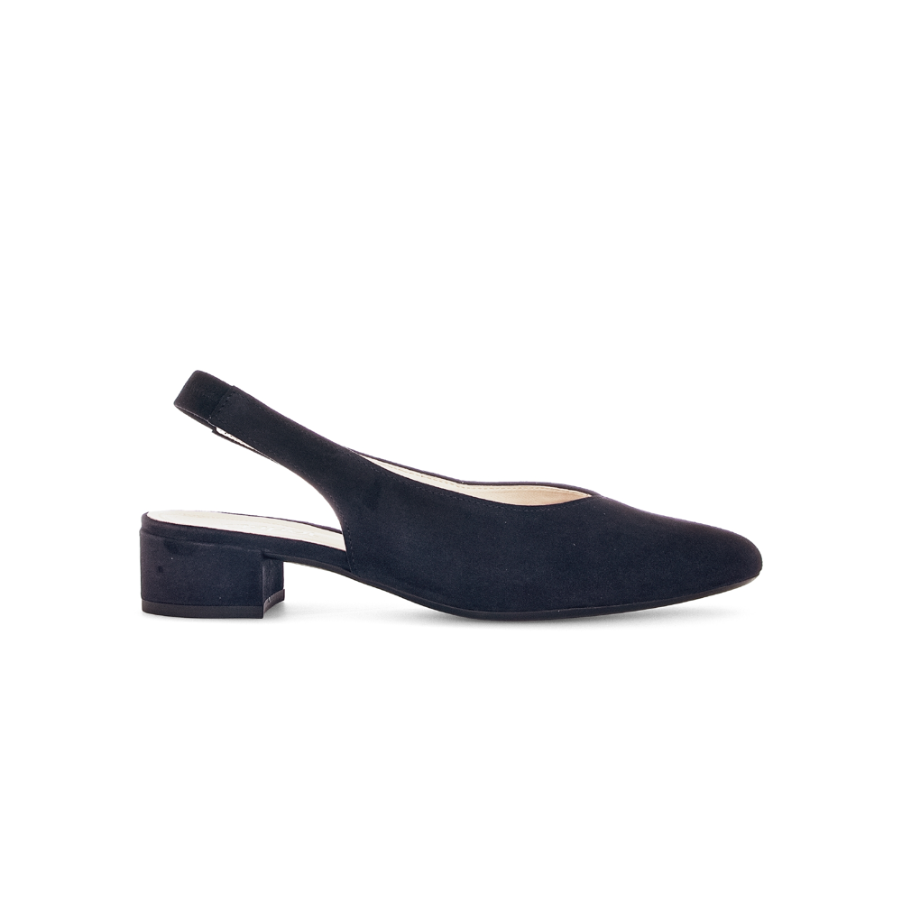 Gabor Mack 81.520.16 Dark Blue Suede Sling Back Court Shoes