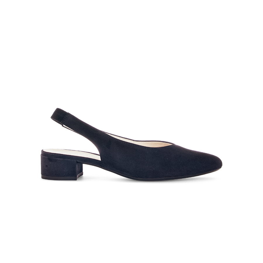 Gabor Mack 81.520.16 Dark Blue Suede Sling Back Court Shoes