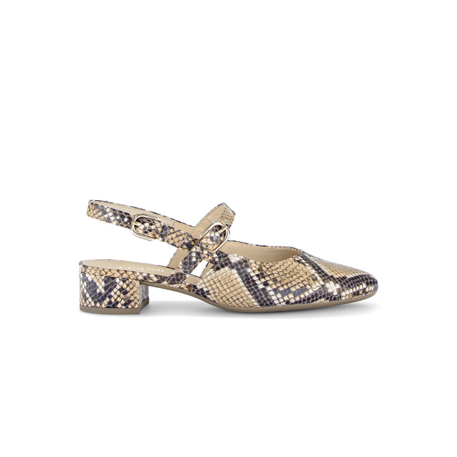 Gabor Music 81.524.42 Python Beige Sling Back Shoes