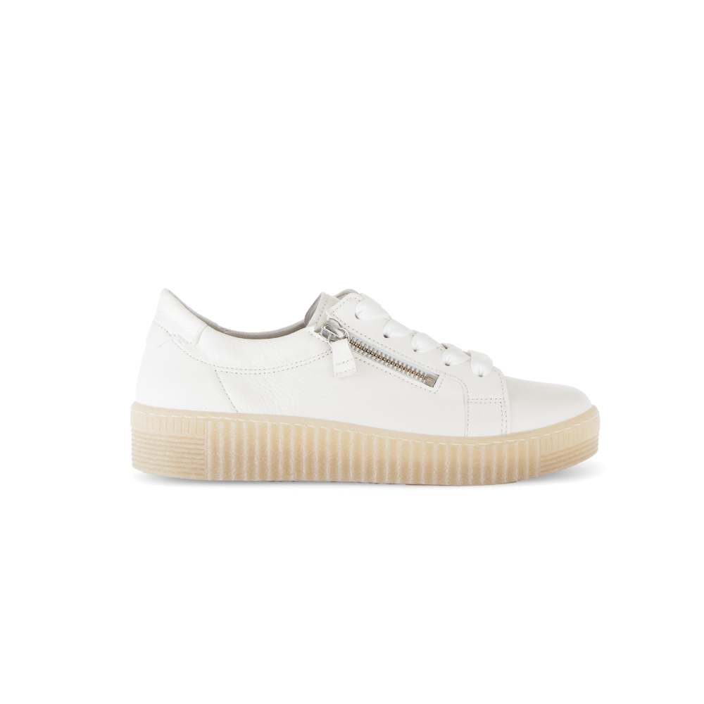 Gabor Wisdom 83.334.20 Latte Leather Double Zip Sneakers