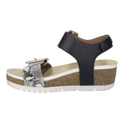 Josef Seibel Quinn 02 Black Microfiber Sandals